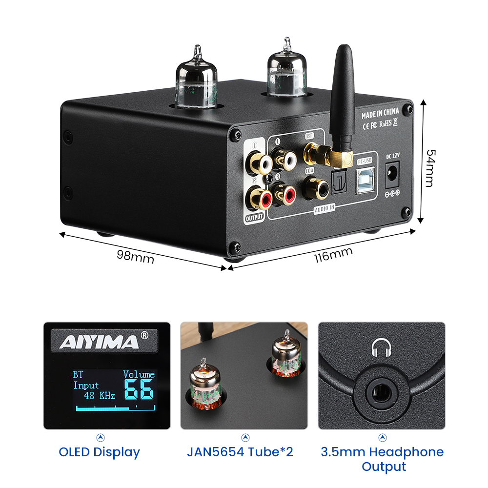 AIYIMA Audio Tube-T10 Decoder  - Es9018 Dac recensie en prijs